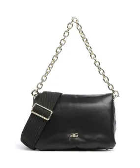  Abro Piuma_Lucido Puffer Borsa a spalla morbida pelle bovina nero  