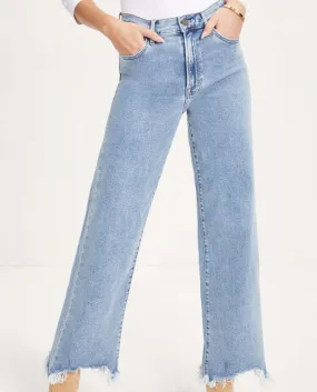And  Summer New Women's Denim Trousers With Irregular Tassels, Simple Casual Wide-leg Trousers For Women