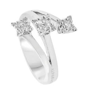 Anello in oro bianco con diamanti 0,48 ct mis 14