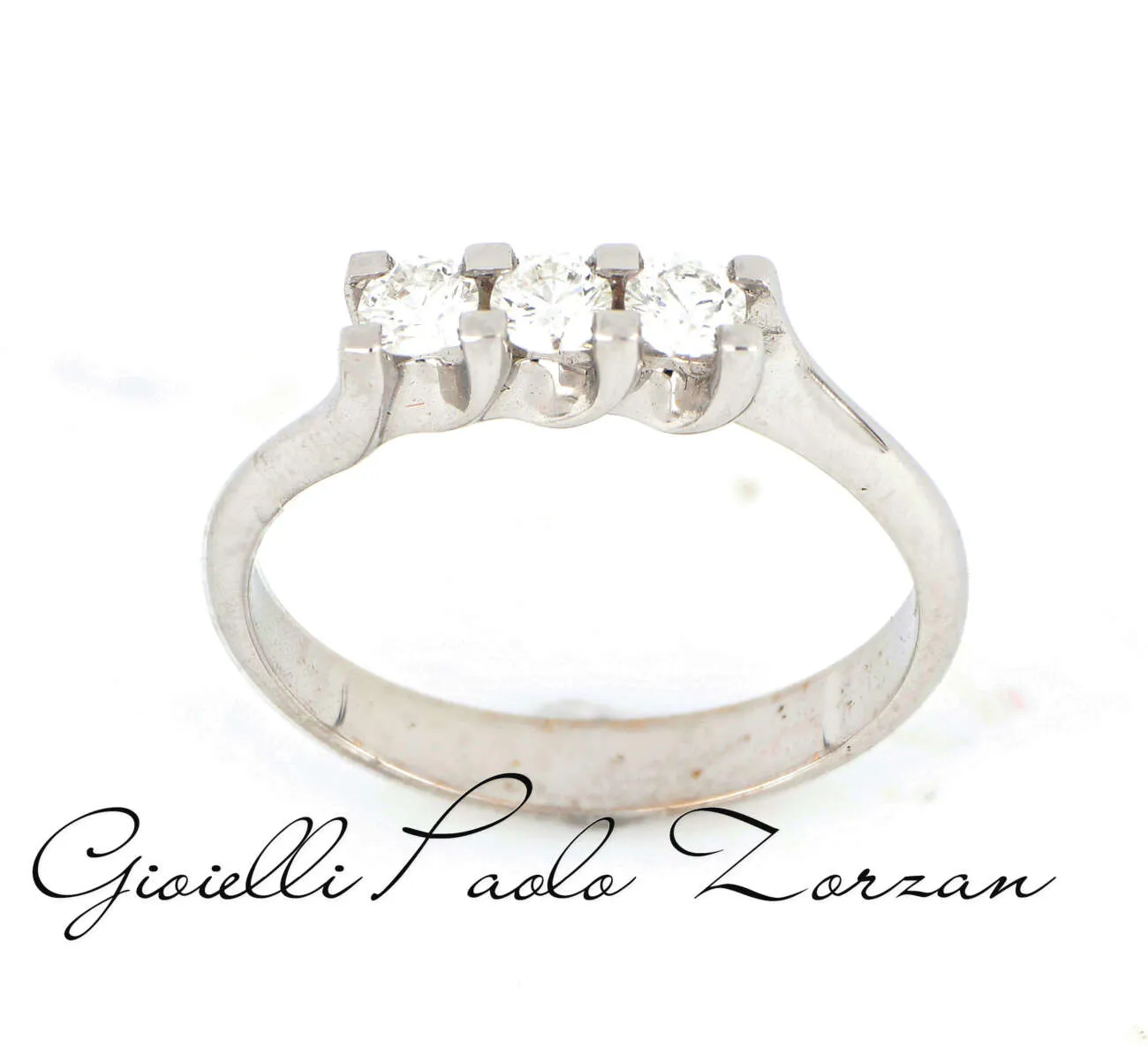 Anello trilogy in oro bianco e diamanti ANT1292