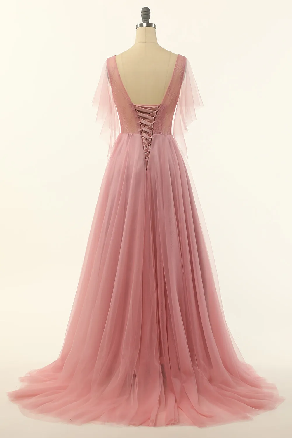 Blush Beading Tulle A-line Abito Prom