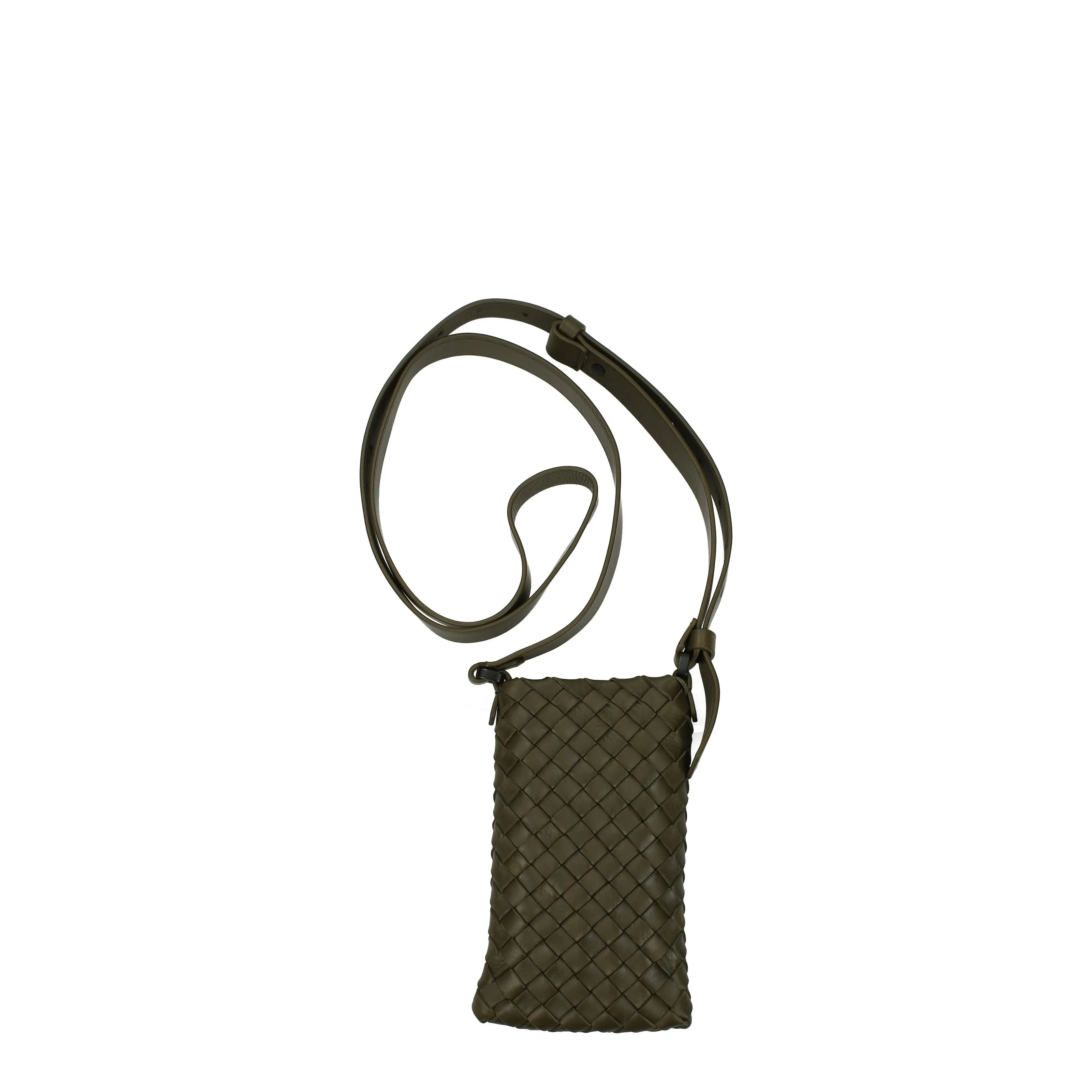 Bottega Veneta Porta Cellulare Uomo Pelle Verde/Oliva
