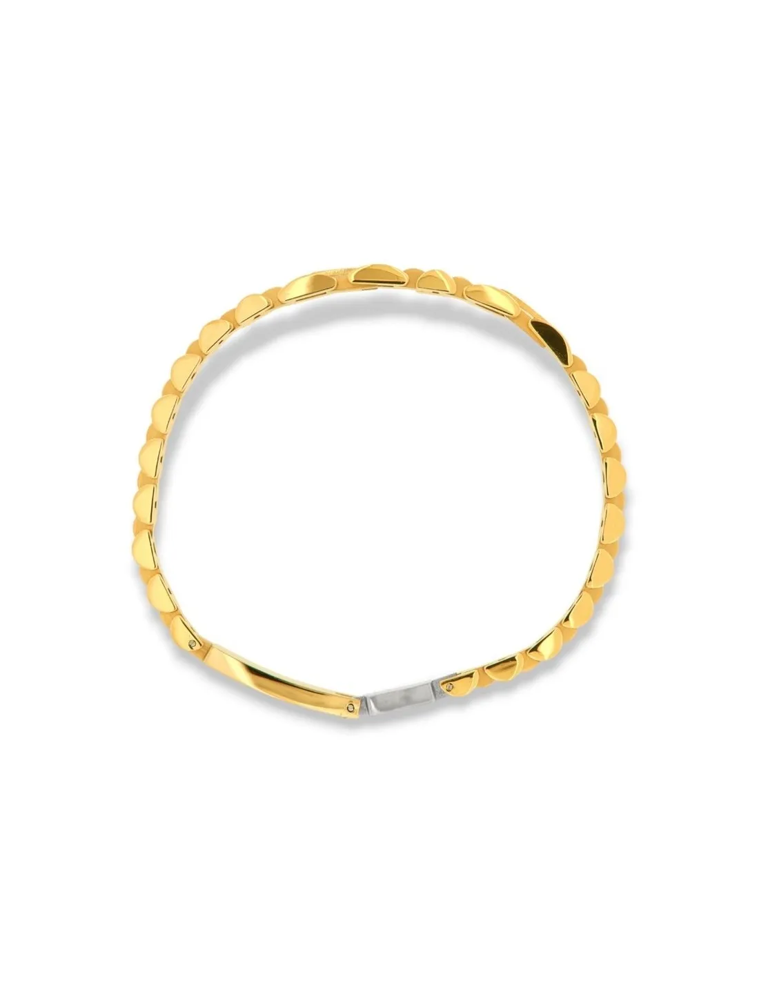 Bracciale Acciaio Dorato Piastra Centrale Zircone Nero
