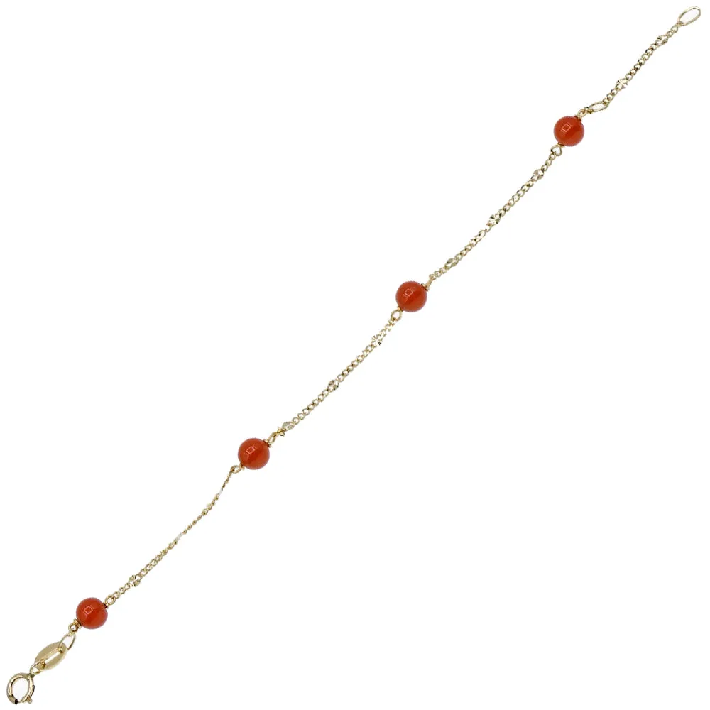 Bracciale Bambina Oro Giallo con Coralli