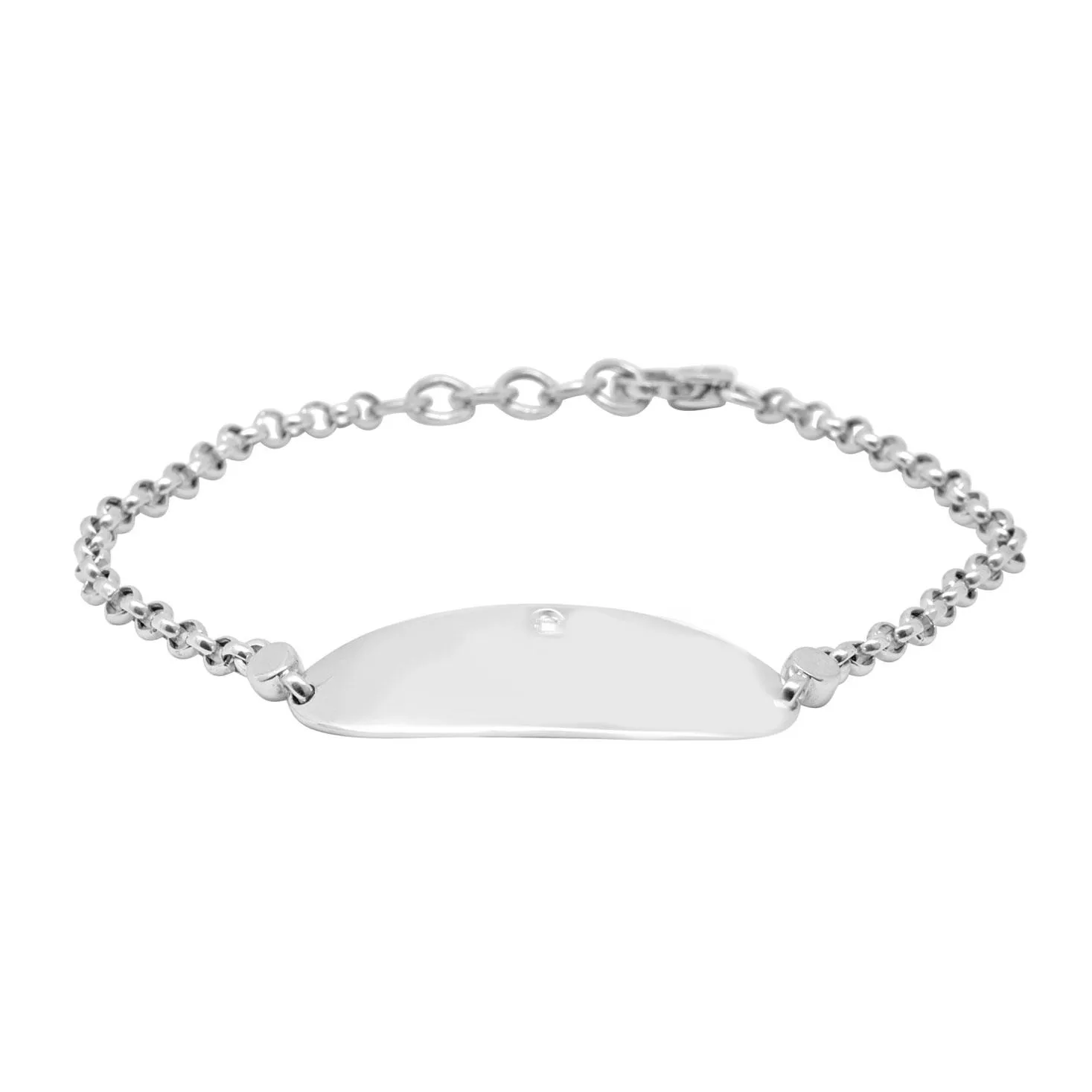 Bracciale in oro bianco con placchetta