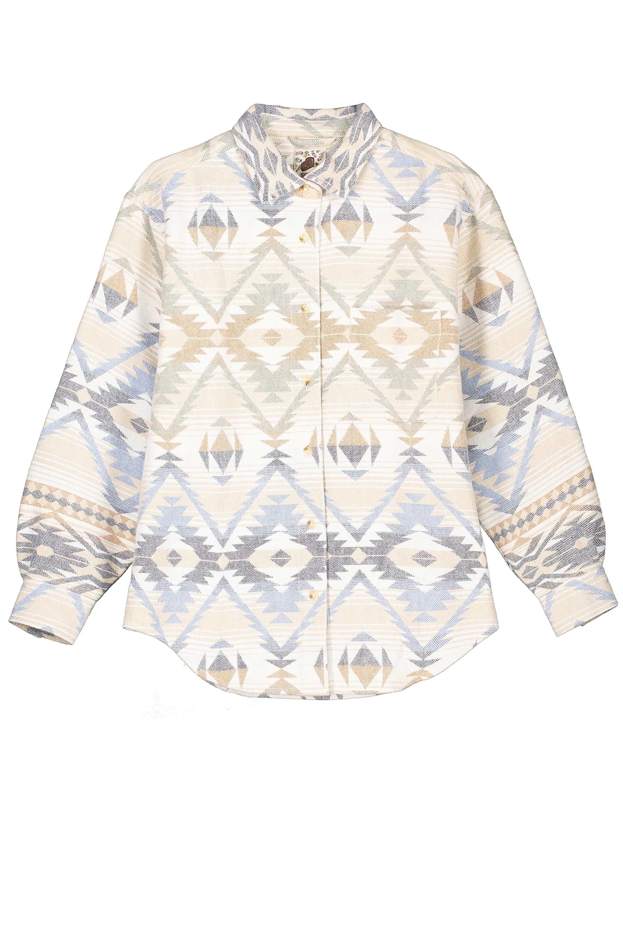         CAMICIA MANICA LUNGA COLLETTO OVER FLANELLA AZTECO