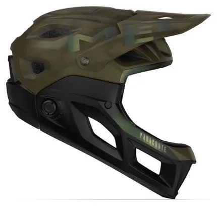 Casco MET Parachute MCR Mips con mentoniera rimovibile verde opaco