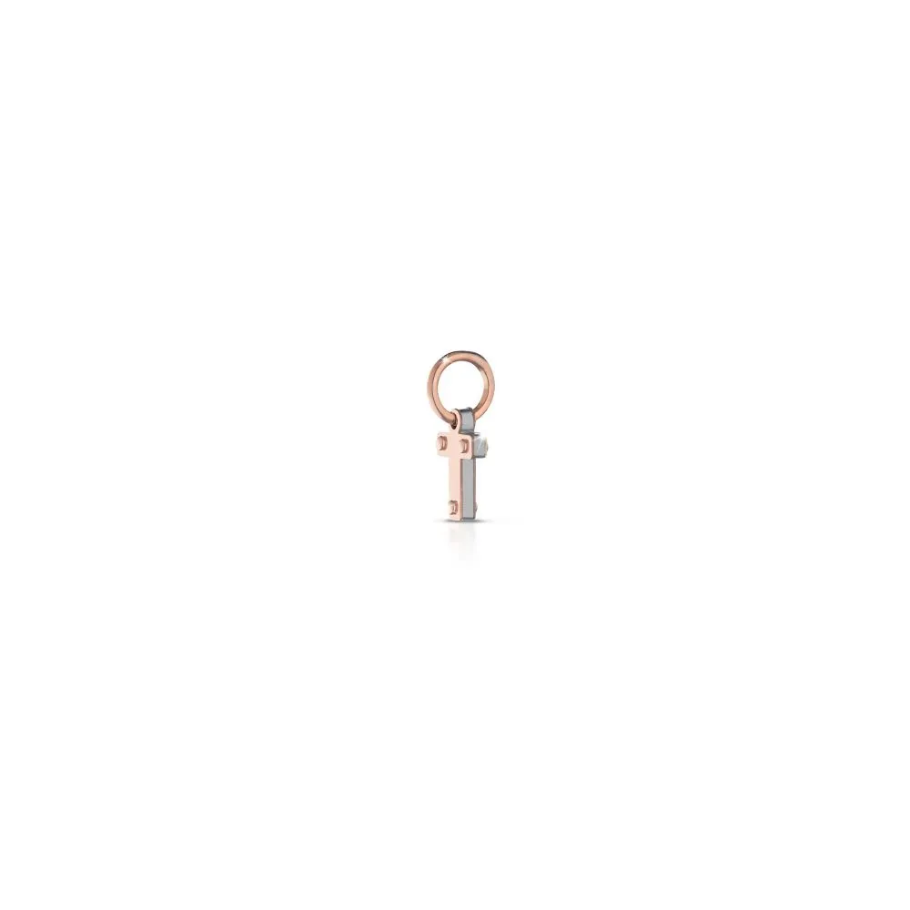 Charm Le Bebè in Oro Rosa e Argento con Lettera T – Lock Your Love – LBB170-T