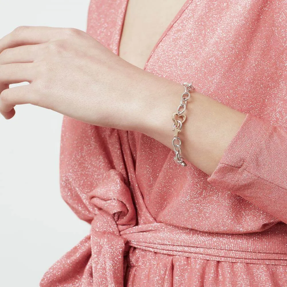 Charm Le Bebè in Oro Rosa e Argento con Lettera T – Lock Your Love – LBB170-T