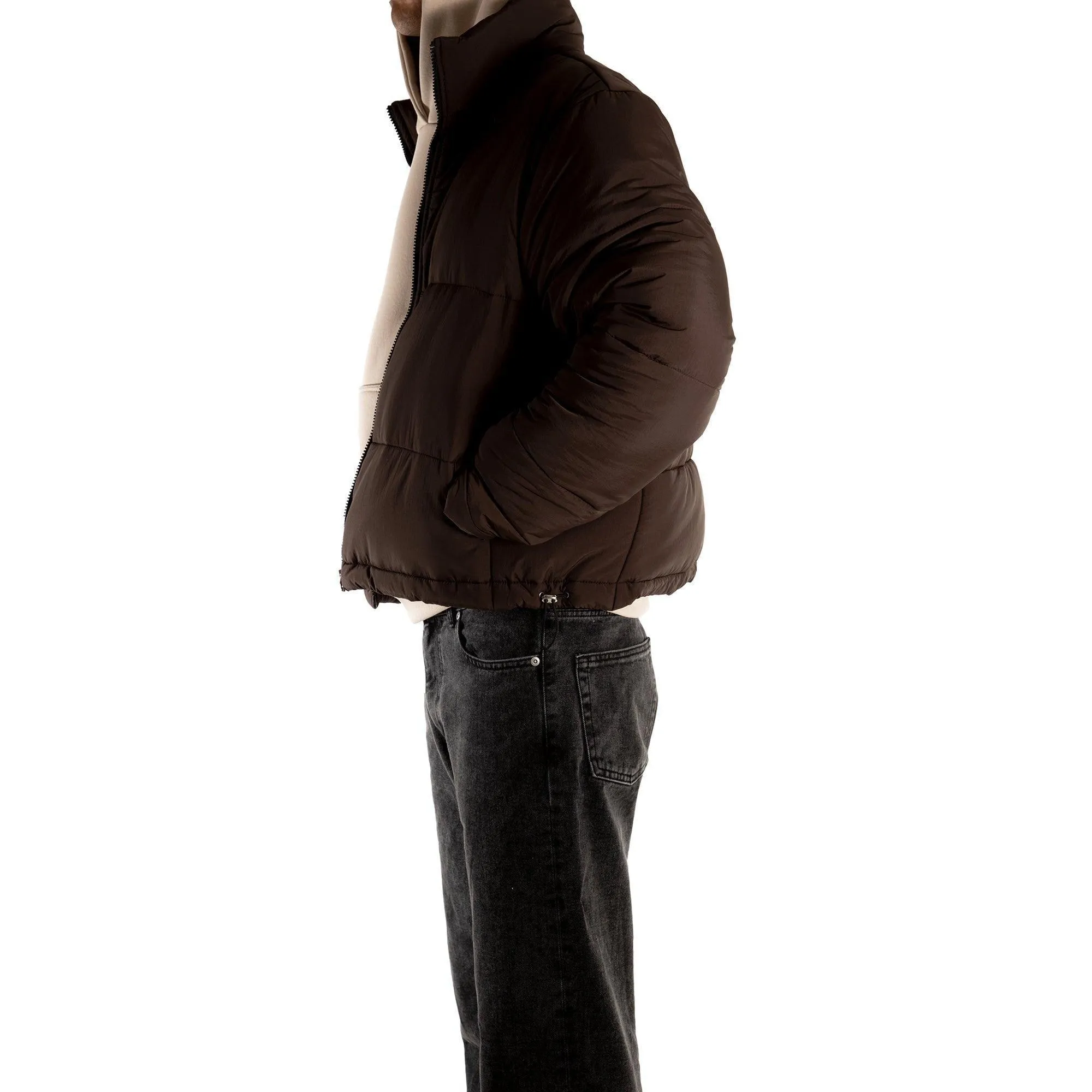 Choco Brown Boxy Puffer Jacket