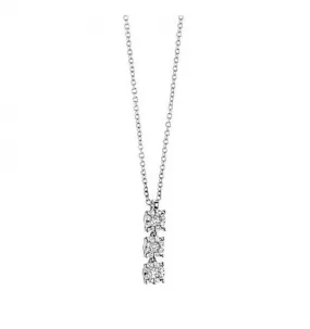 Collana Comete Gioielli donna glb 929 oro 18kt bianco con diamanti e zaffiro blu