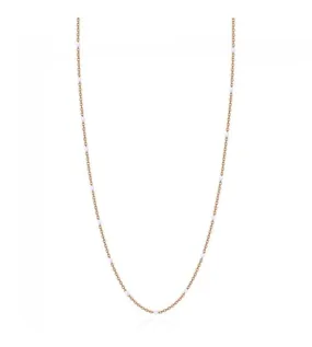 Collana Donna Gioielli Brosway base per Charm Très Jolie in acciaio pvd oro rosa con smalto bianco bct64