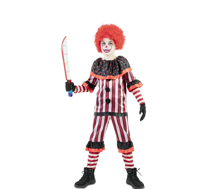 Costume da Clown insanguinato rosso per ragazzi