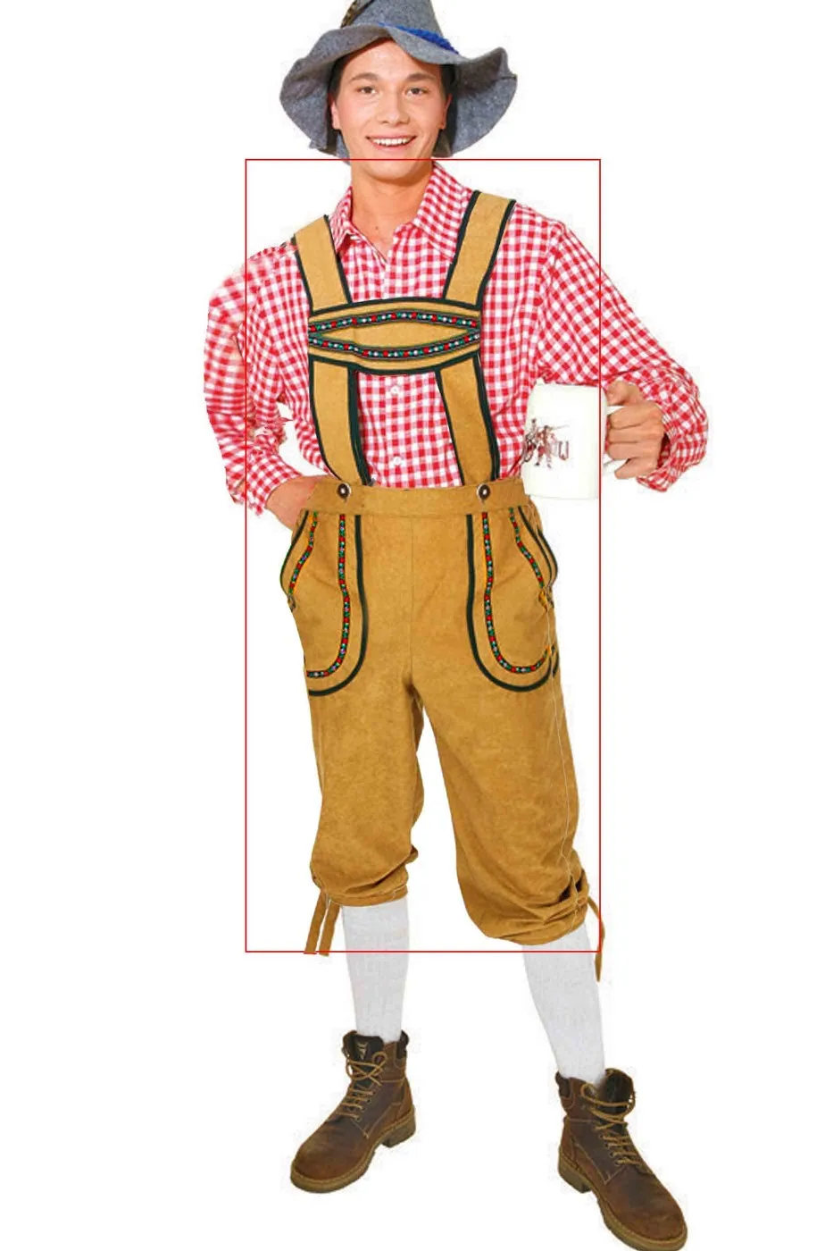 Costume uomo tirolese pantalone con pettorina
