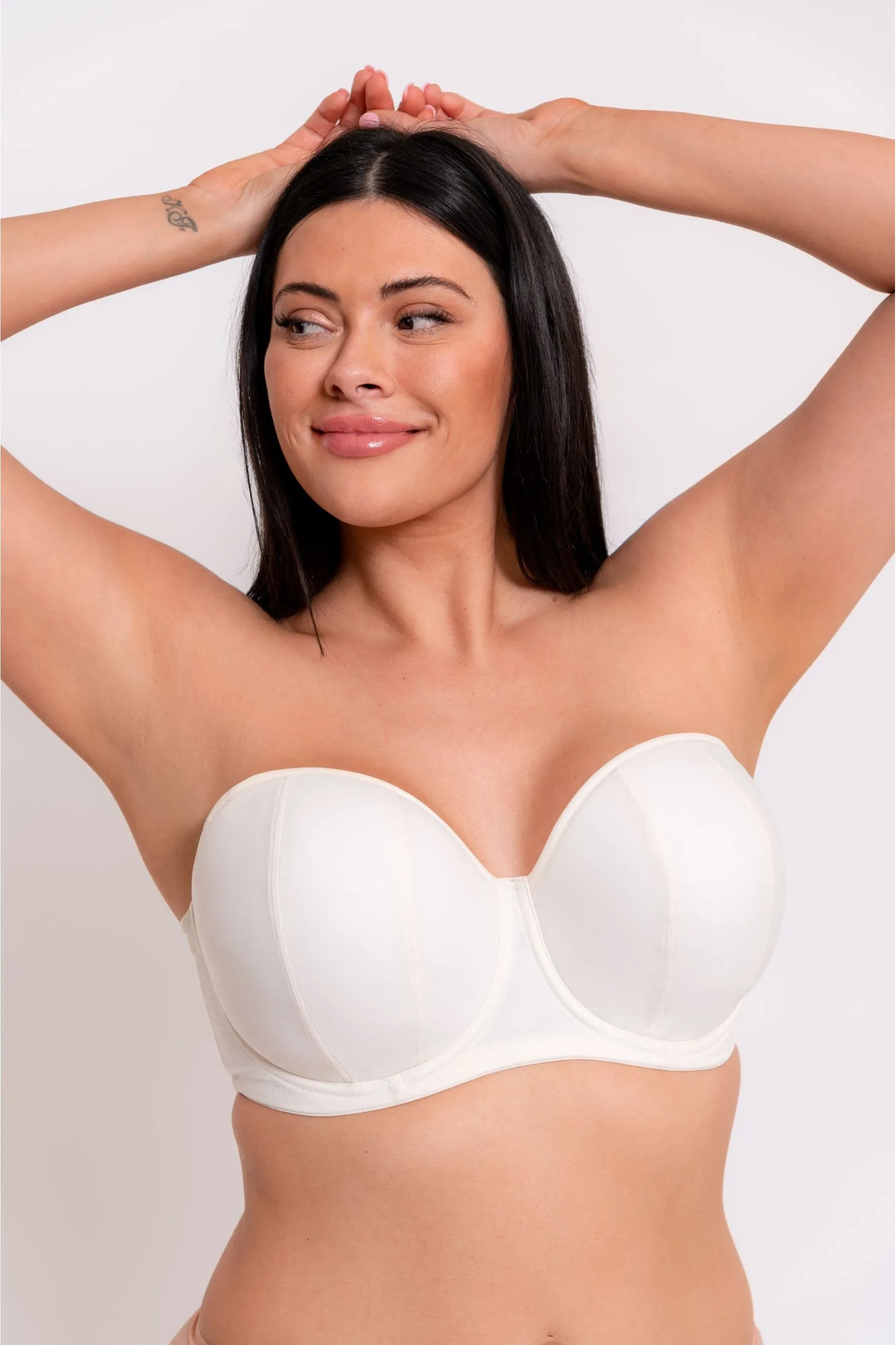 Curvy Kate Luxe - Bianco avorio con perle senza spalline - Reggiseno: