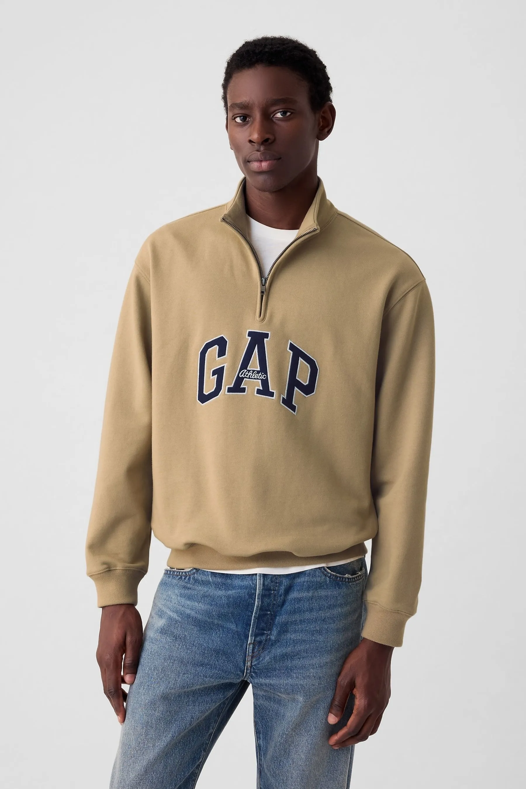 Gap Logo Heavyweight Quarter Zip Sweatshirt    