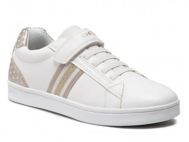 GEOX SCARPE BAMBINA JUNIOR ESTATE J154MD 000BC C0232  DJROCK GIRL BIANCO E ORO