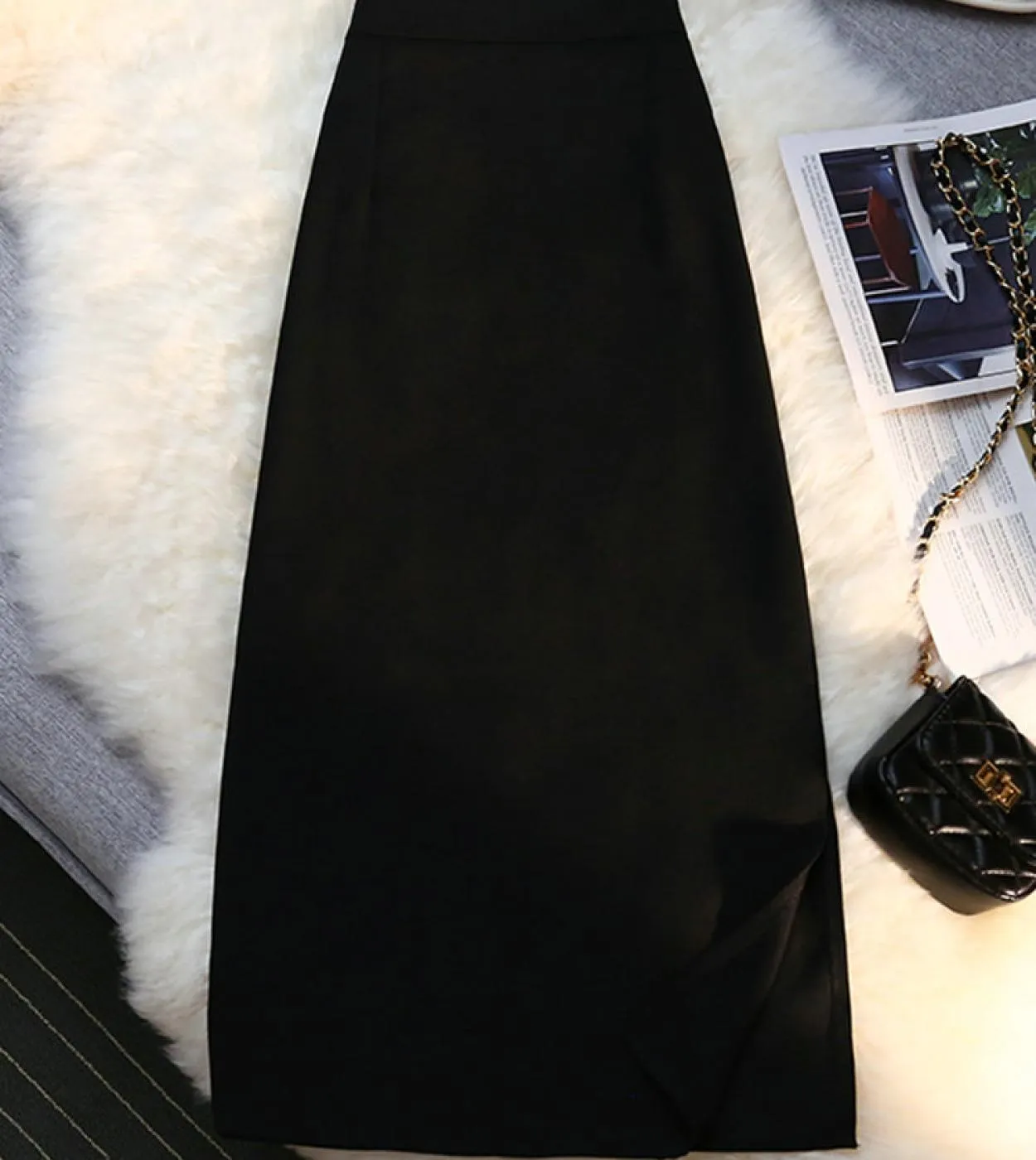 Gonne Donna Ufficio Elegante Donna Spacco laterale Cerniera Abbigliamento lungo 2022 Moda estiva Midi Vita alta Streetwear Skir