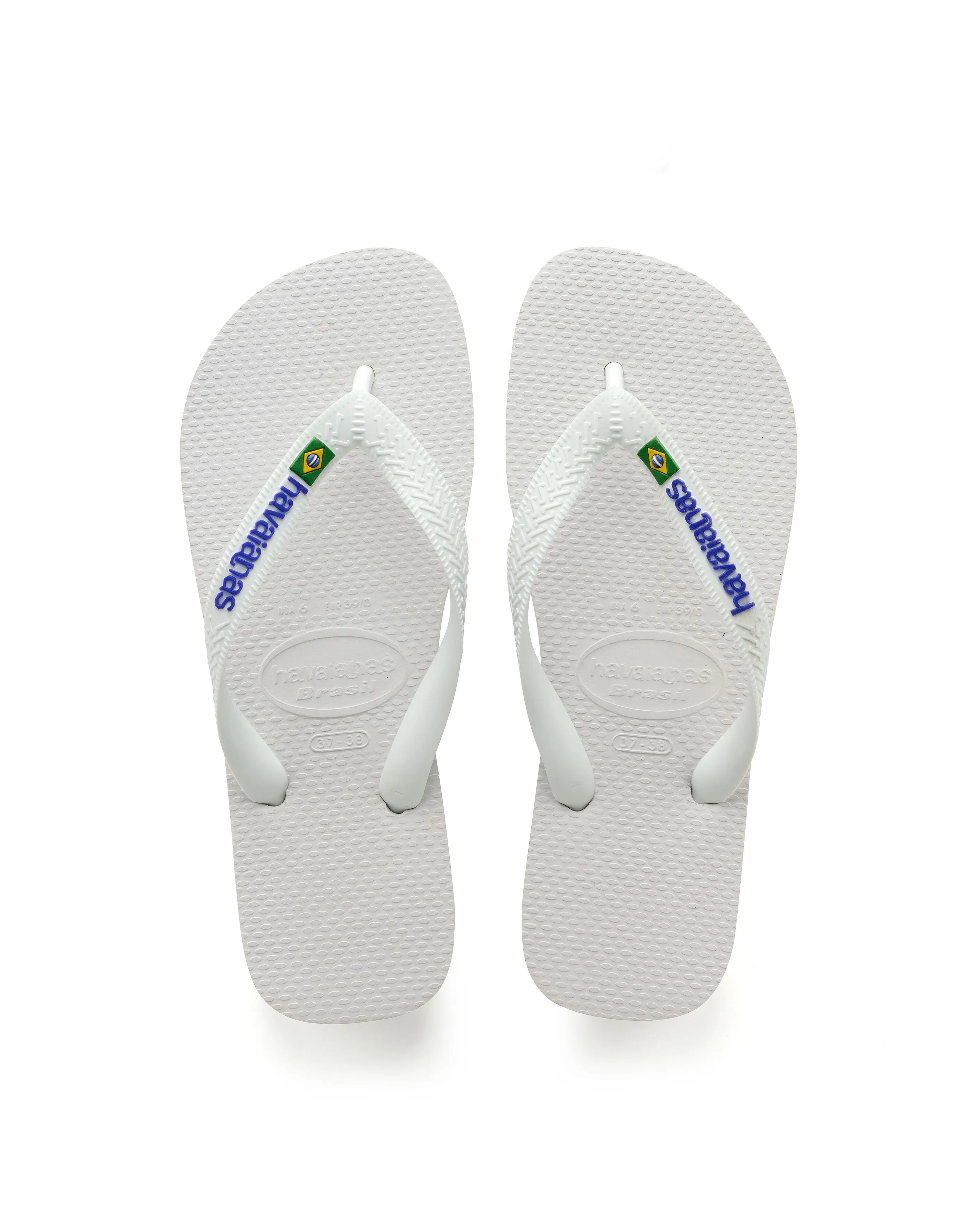 Havaianas Brasil Logo bianca con logo blu royal