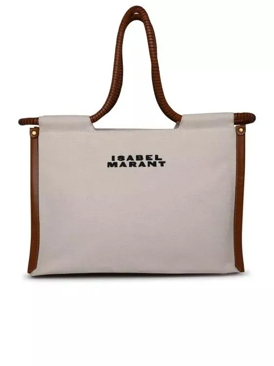 Isabel Marant 'Toledo' Bag In Ecru Cotton Neutrals 