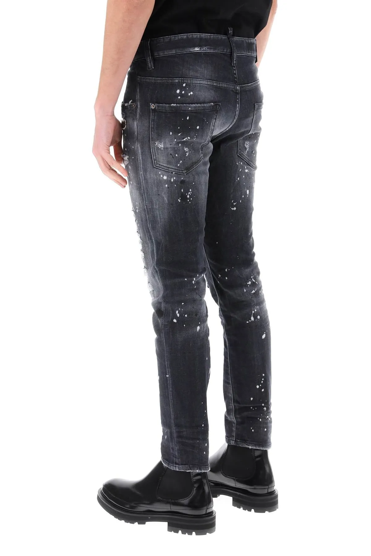 Jeans Skater In Black Diamond&Studs Wash