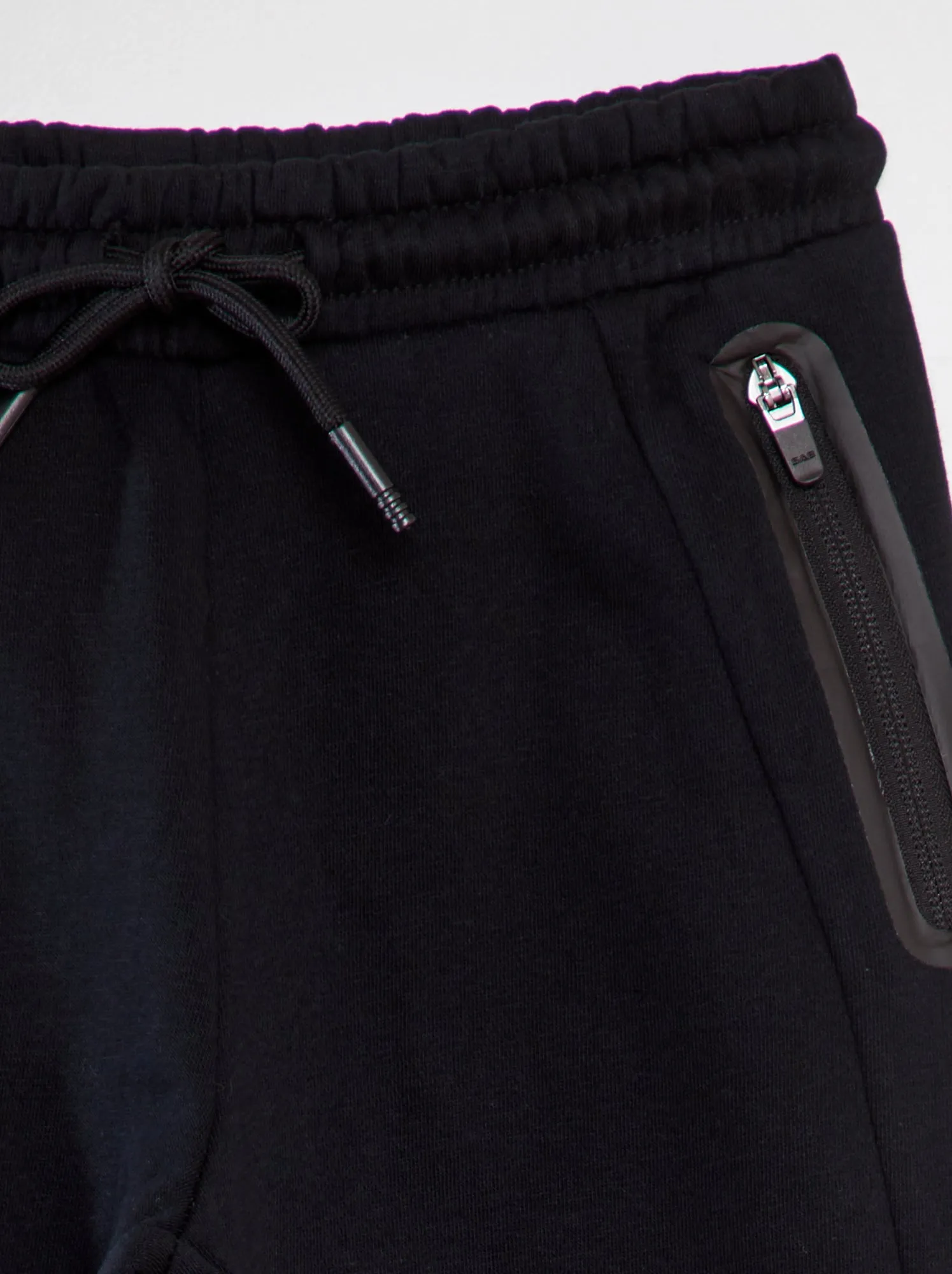 Joggers dritti in tessuto felpato color block - nero