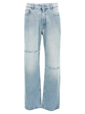 Knee Detail Jeans Celeste