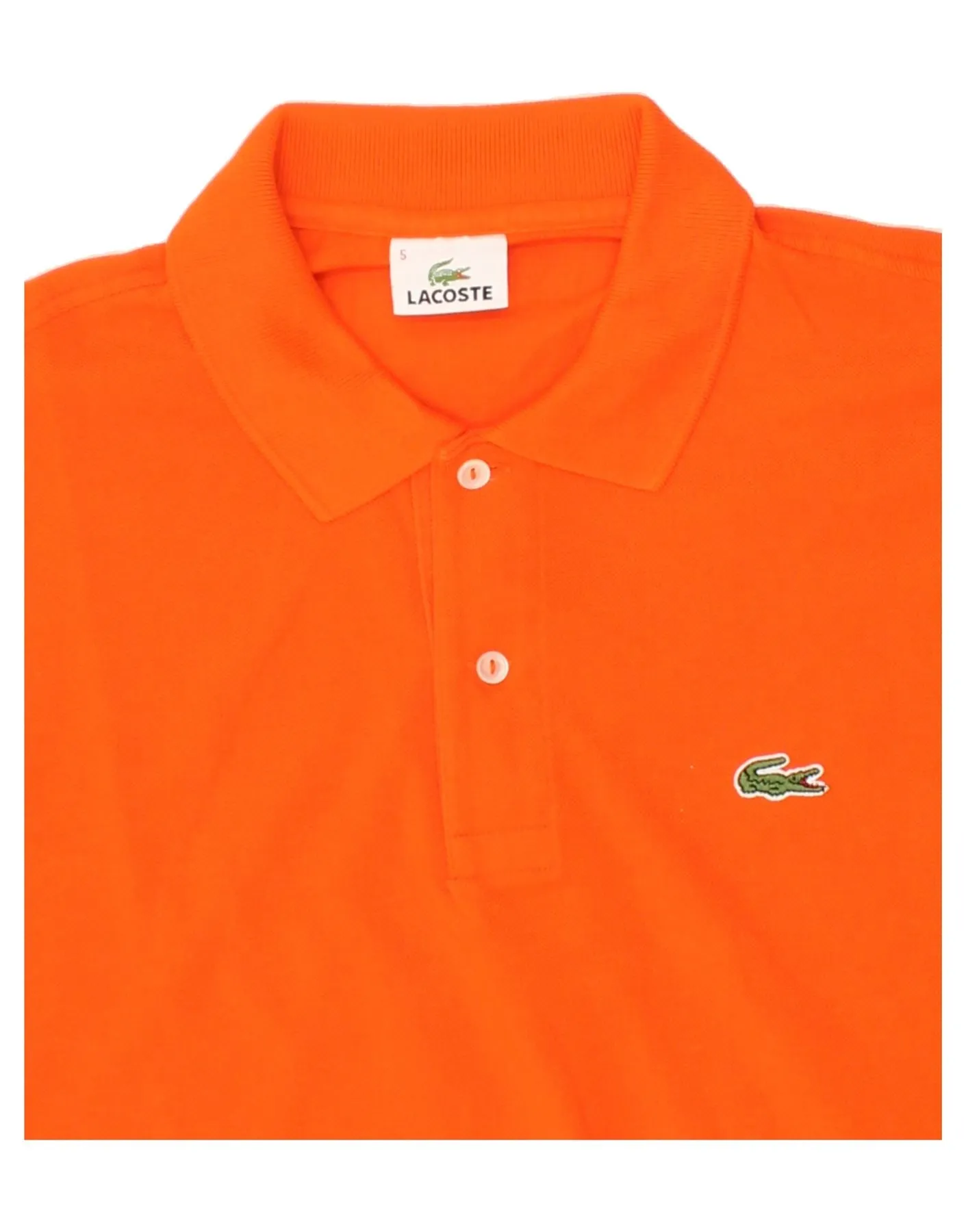 LACOSTE Mens Polo Shirt Size 5 Large Orange Cotton