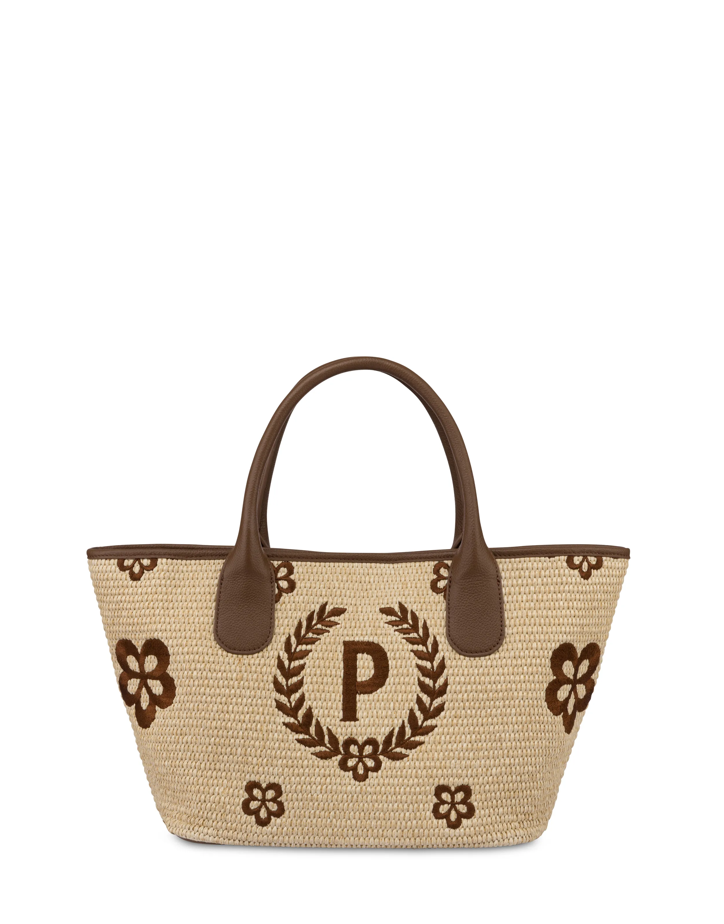    Linea Heritage Tote Bag In Paglia Macro Heritage Small Naturale/t.moro/marrone