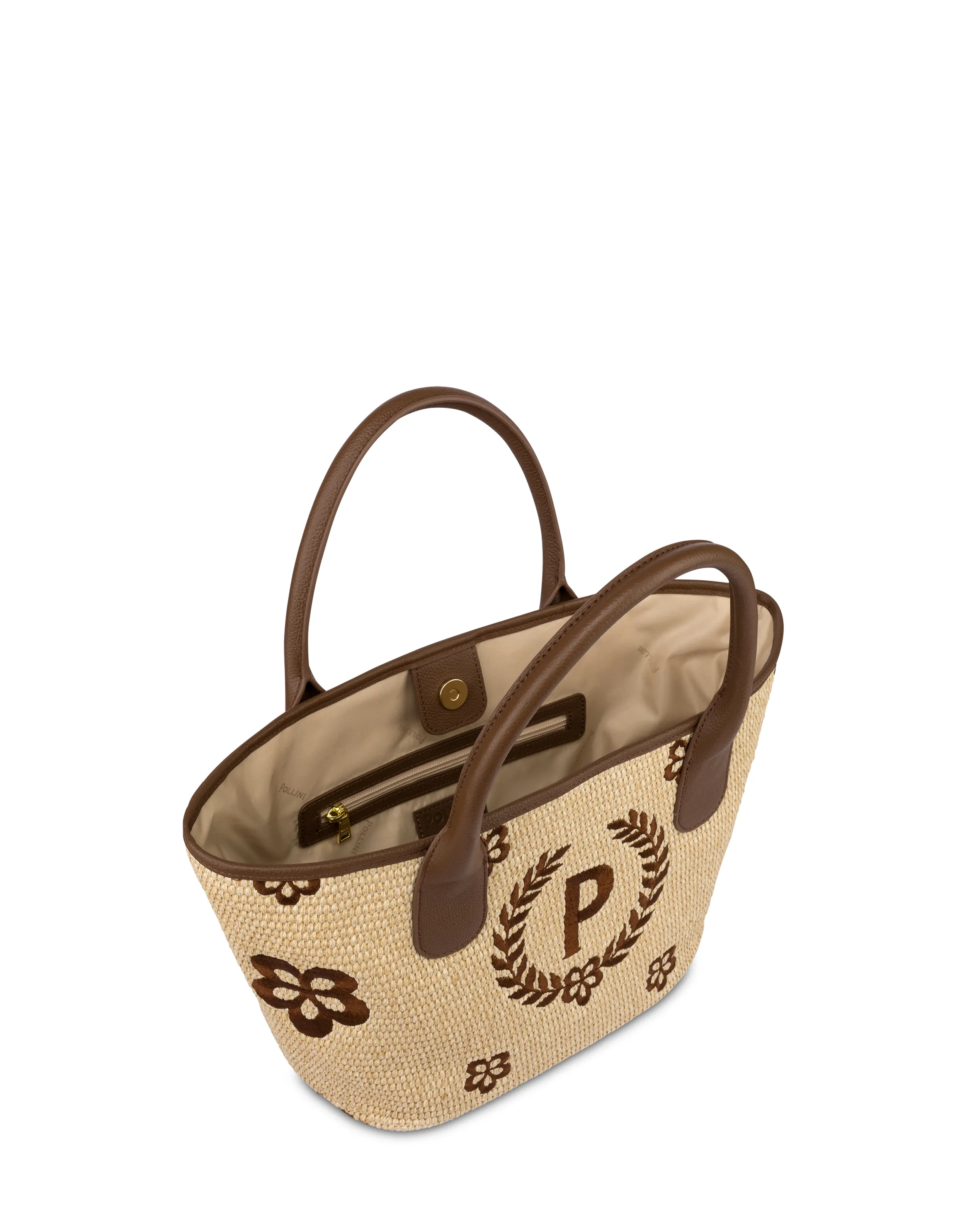     Linea Heritage Tote Bag In Paglia Macro Heritage Small Naturale/t.moro/marrone