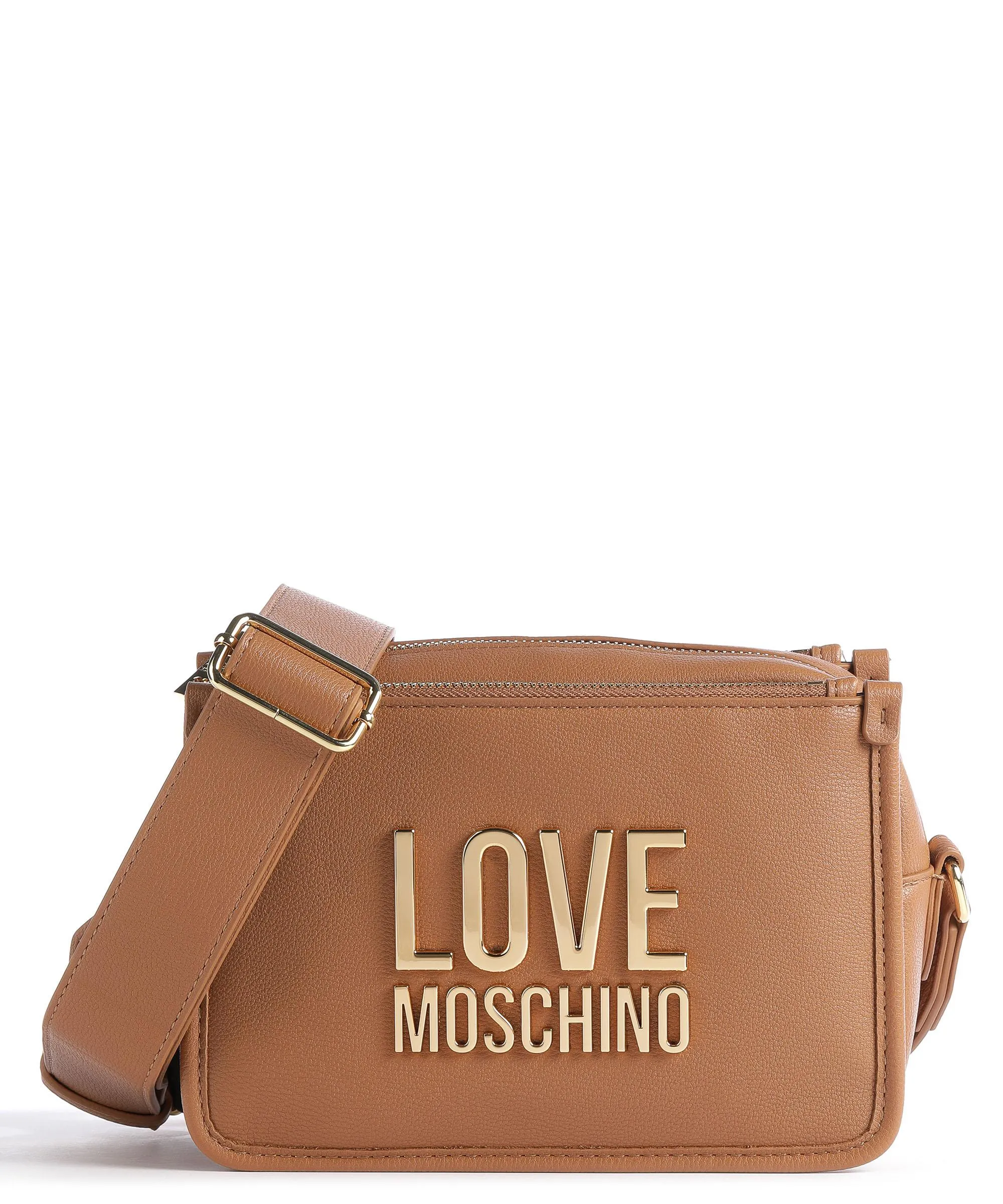  Love Moschino Love Lettering Borsa a tracolla pelle sintetica marrone chiaro  
