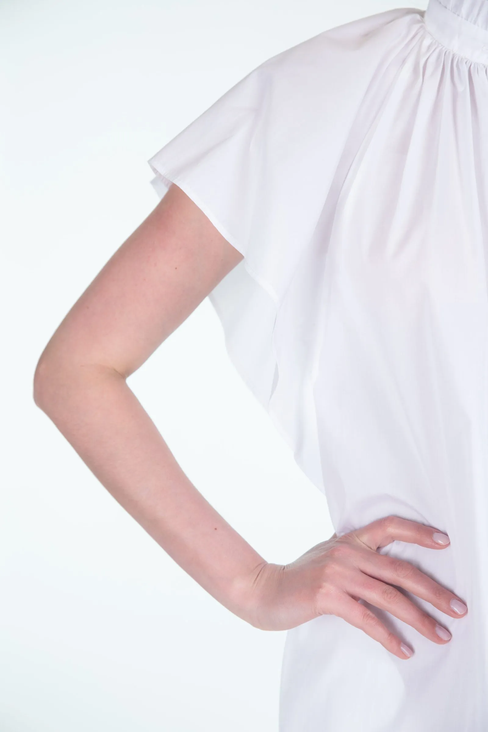 MAX MARA STUDIO  minidress in popeline con volant SOSPIRO