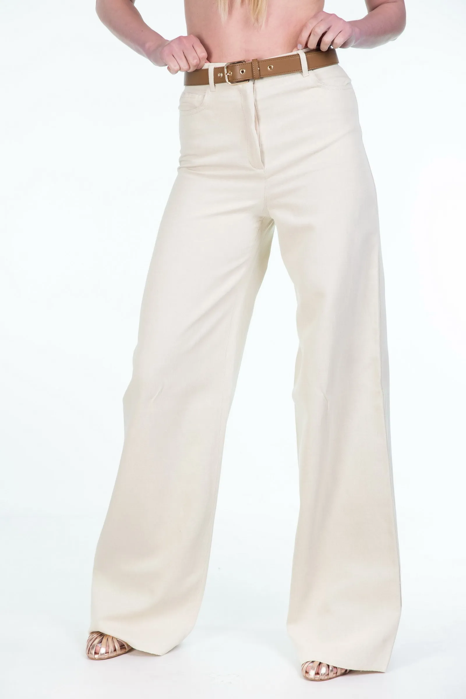 MAX MARA STUDIO pantalone 5 tasche in drill COBALTO