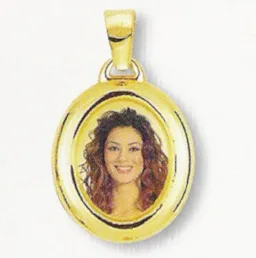 Medaglia foto personalizzabile mod. PC/colore oro giallo 18kt