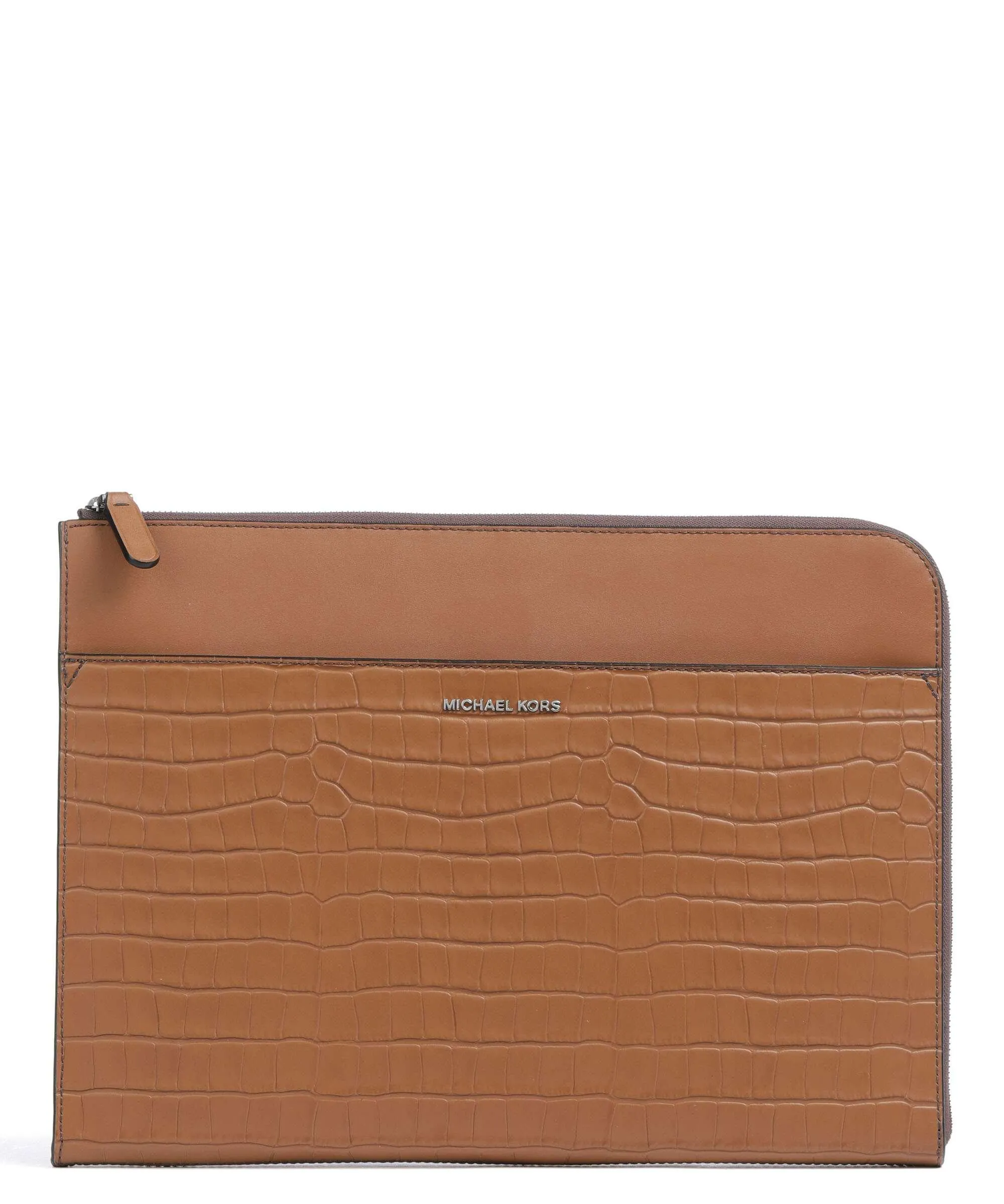  Michael Kors Hudson Custodia pc 15″ pelle di vacchetta goffrata marrone  