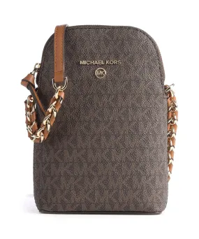  Michael Kors Jet Set Charm Borsetta porta cellulare tela marrone scuro  