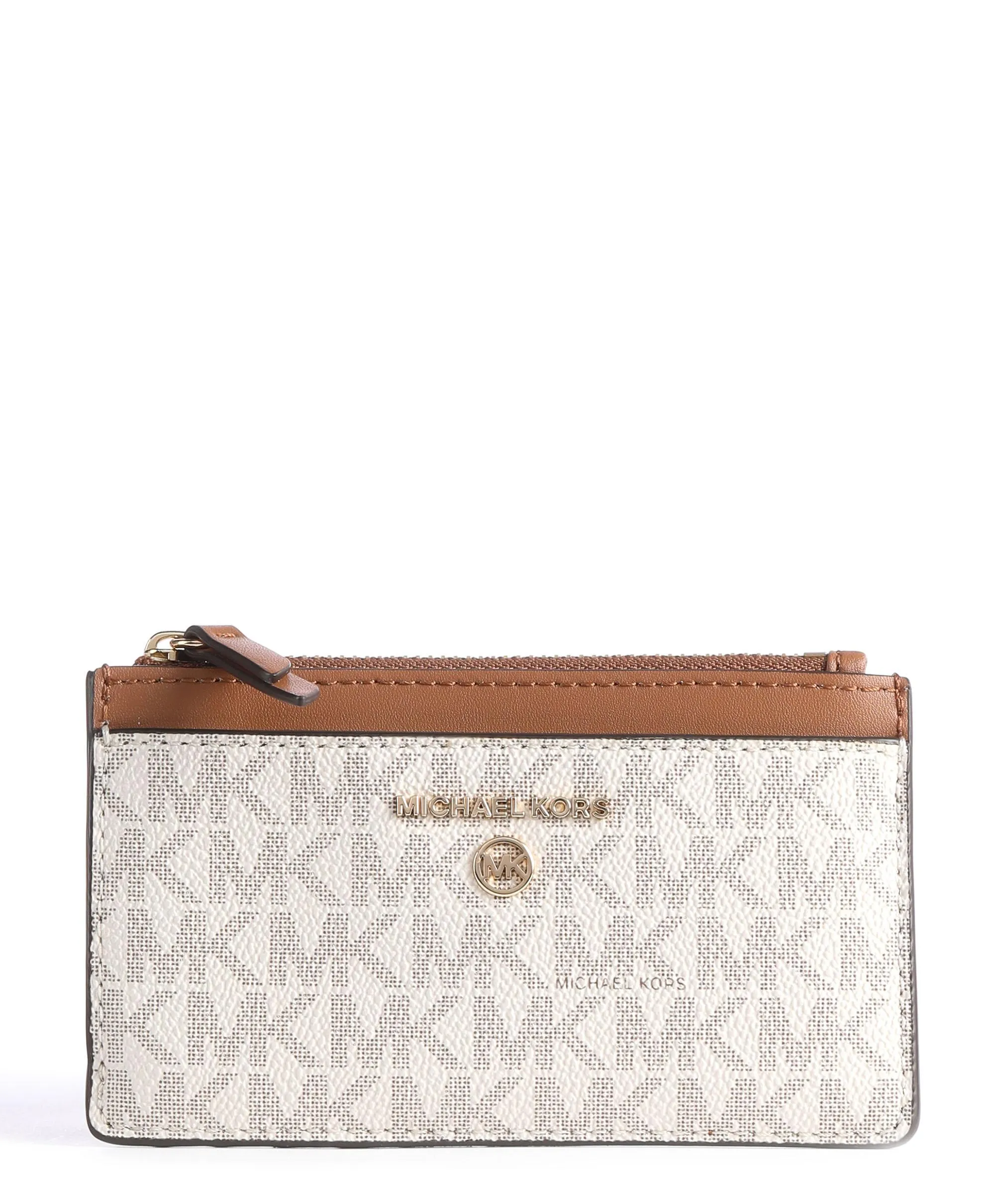  Michael Kors Jet Set Charm Porta carte di credito pelle sintetica avorio/marrone  