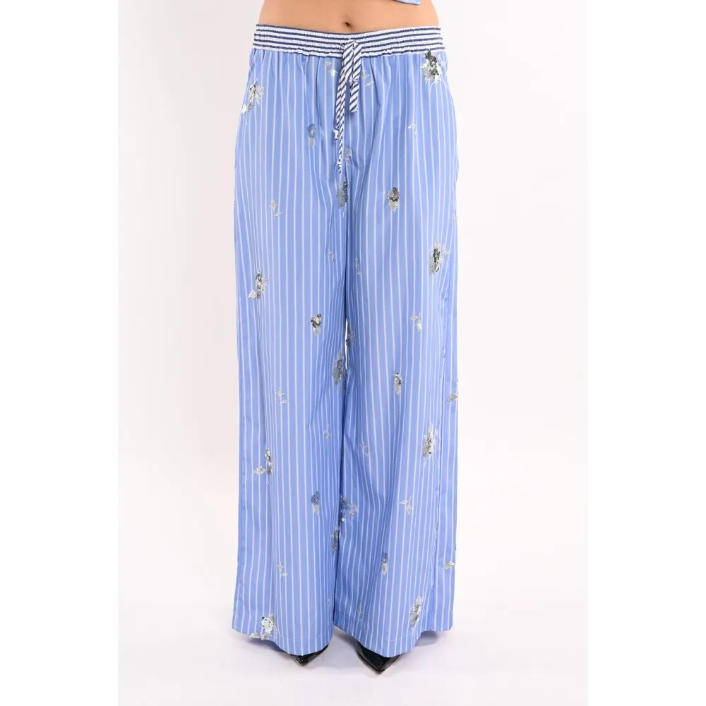 Pantalone donna palazzo a righe Dixie