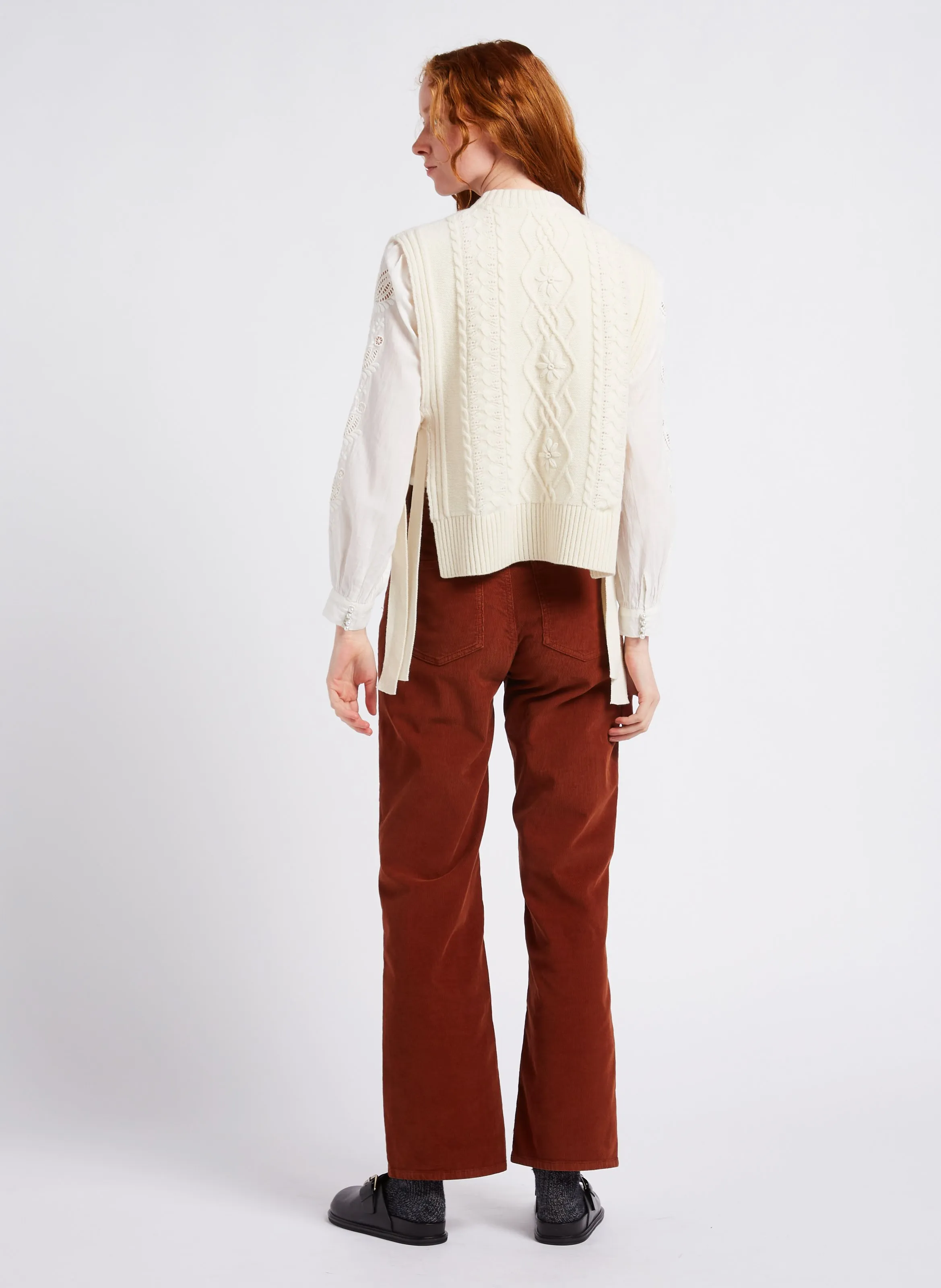  PETITE MENDIGOTE   MAKANAI - Maglione senza maniche in cotone intrecciato | Bianco