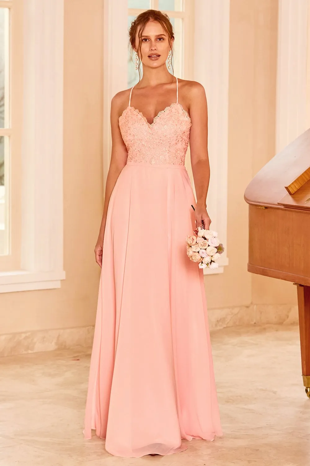 Pizzo Blush Abito da damigella d'onore