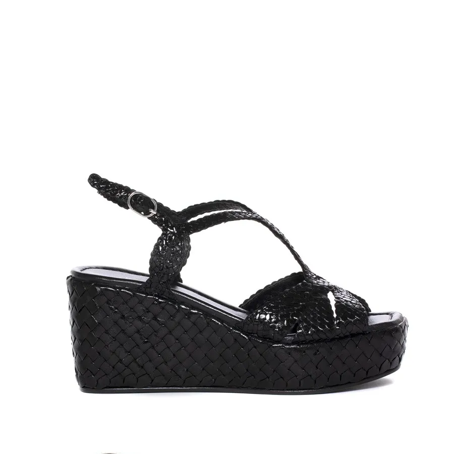 PONS QUINTANA SANDALO ANKARA INTRECCIATO NERO