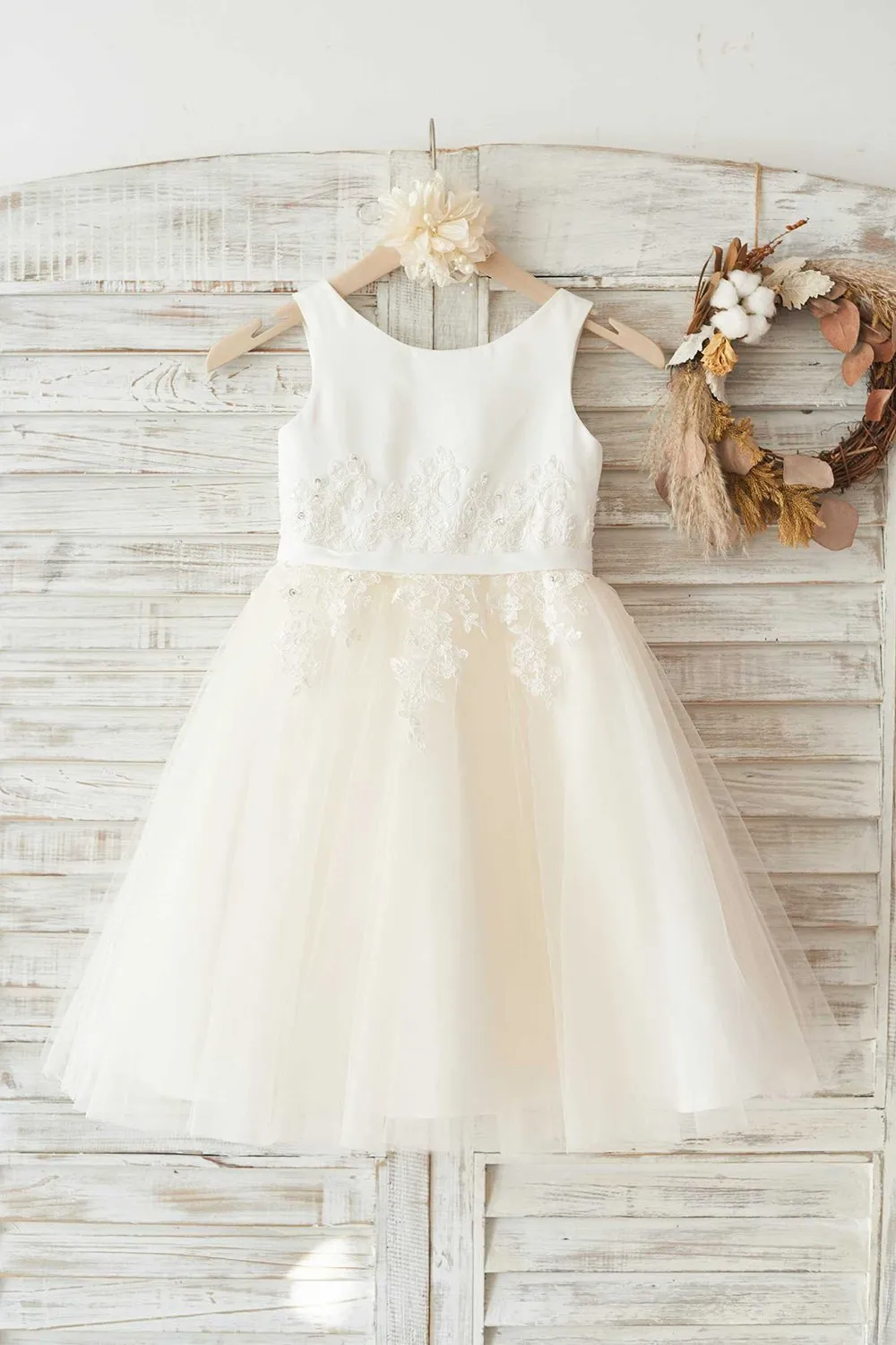 Ragazze Bambi Avorio Broderie Anglaise Tulle Abito