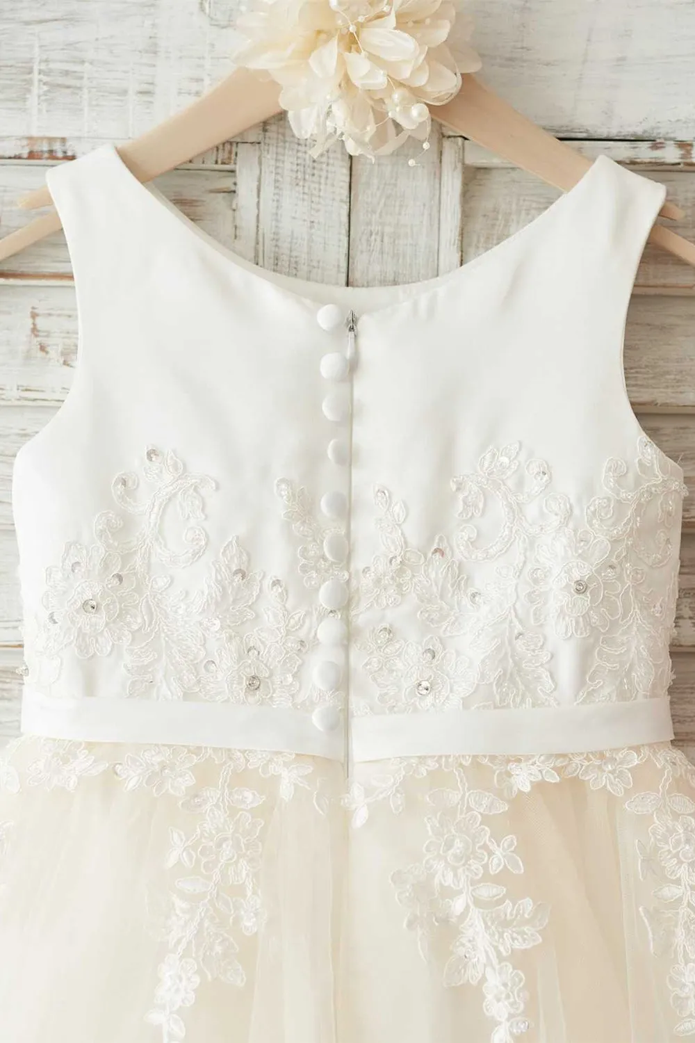 Ragazze Bambi Avorio Broderie Anglaise Tulle Abito
