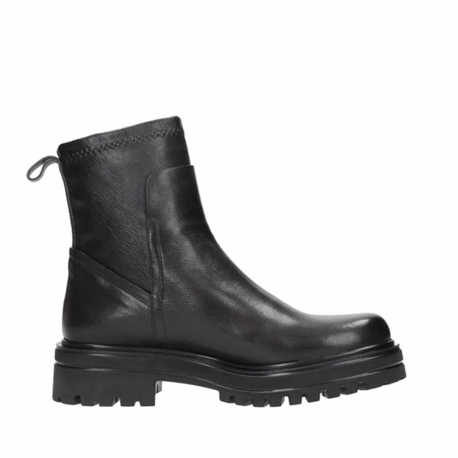 Rago collection tronchetto donna pelle nero fondo carro armato