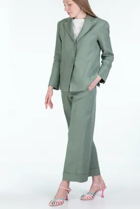 ‘S MAX MARA  pantalone palazzo in tela di lino SALIX