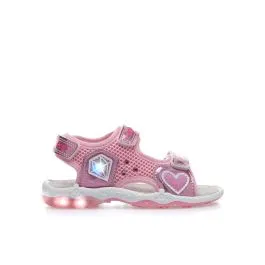 Sandali rosa con strappi, luci e cuore