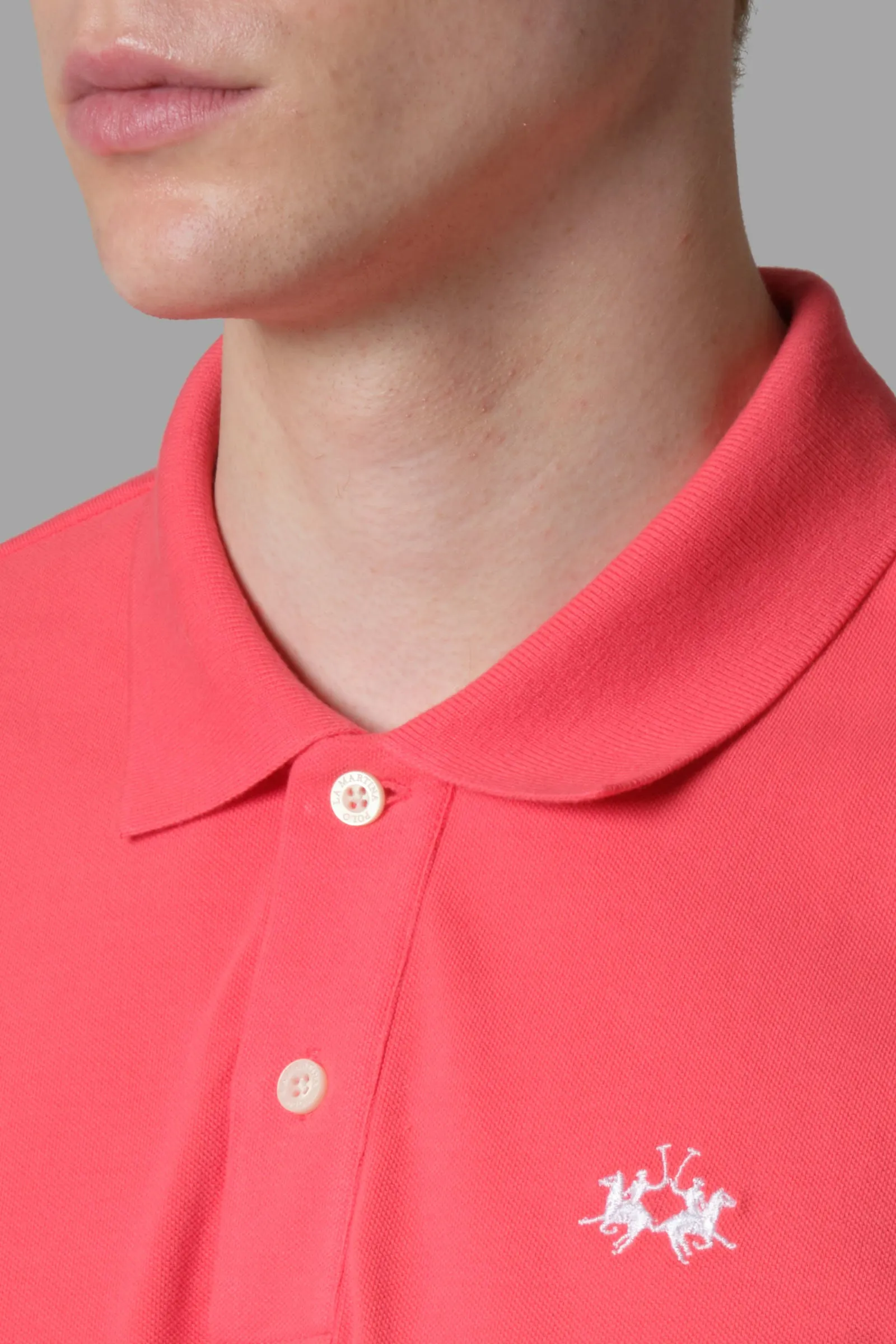 Short sleeve polo shirt / Pink