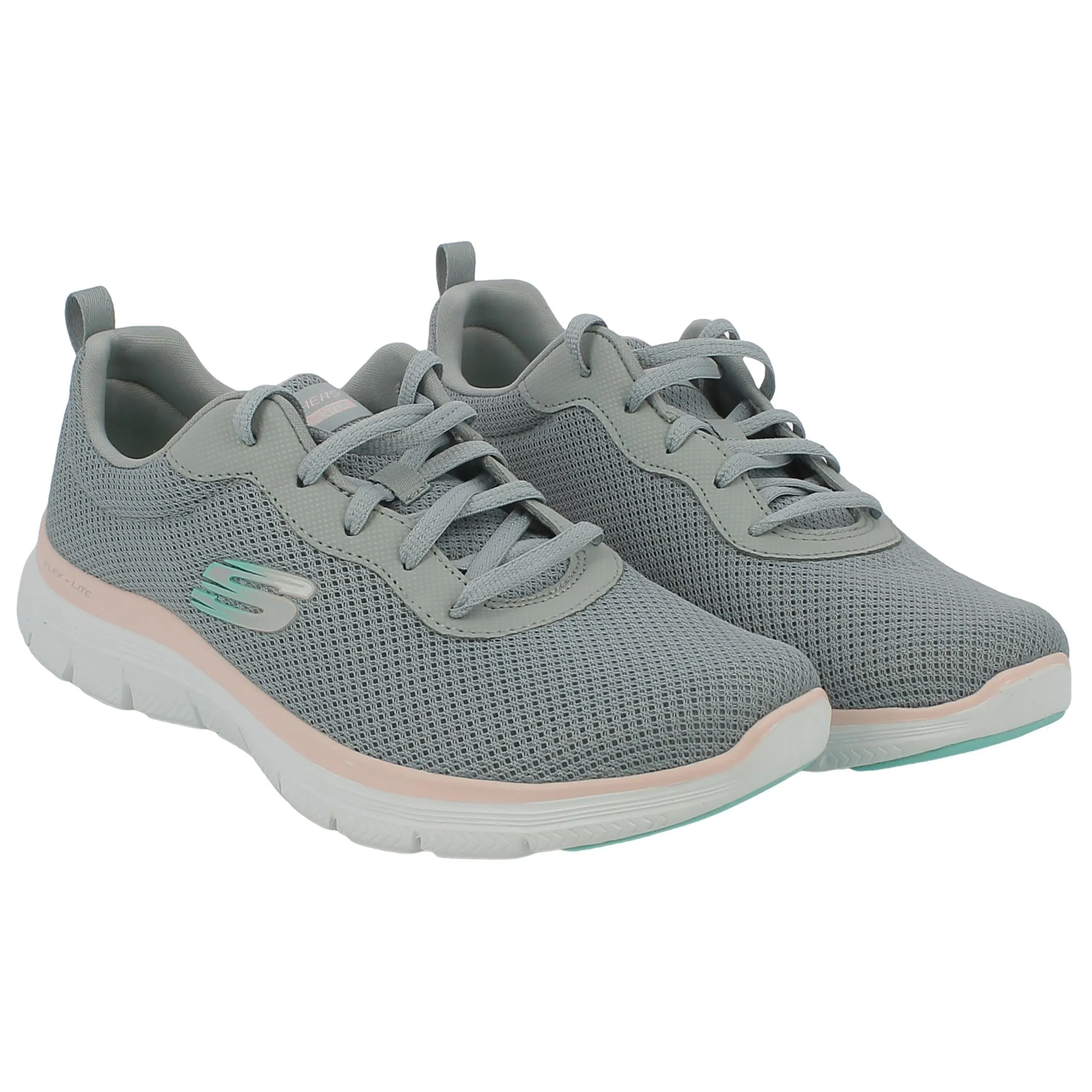 Skechers  Scarpa sportiva grigio e rosa con memory foam 