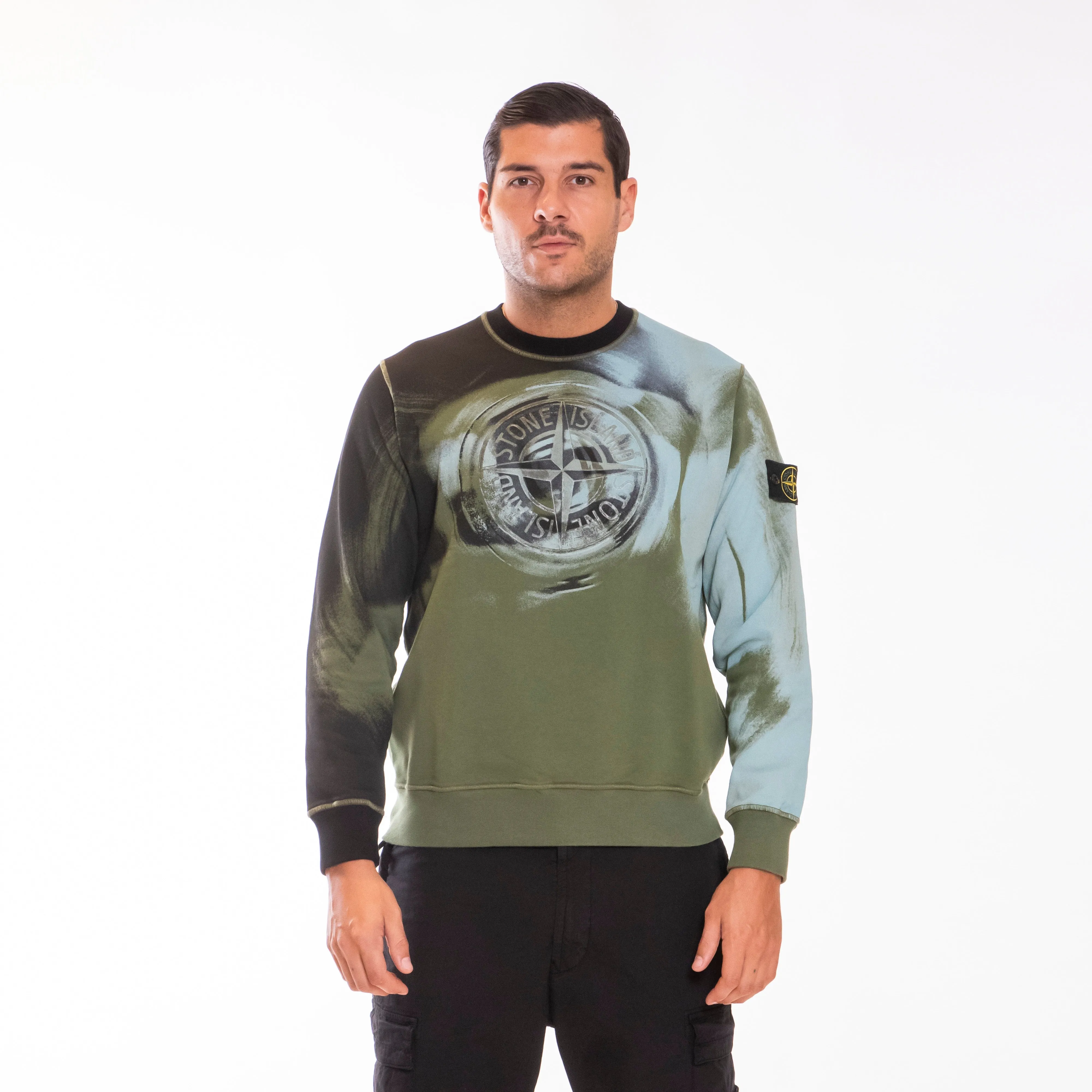 STONE ISLAND CREWNECK SWEATSHIRT WITH PRINT