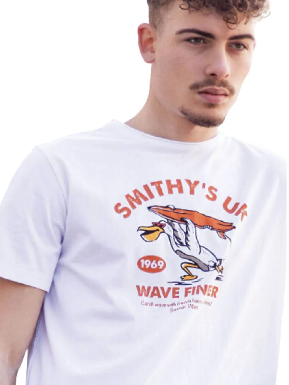 T-shirt Smithy'S cona Stampa Dodo in cotone bianco